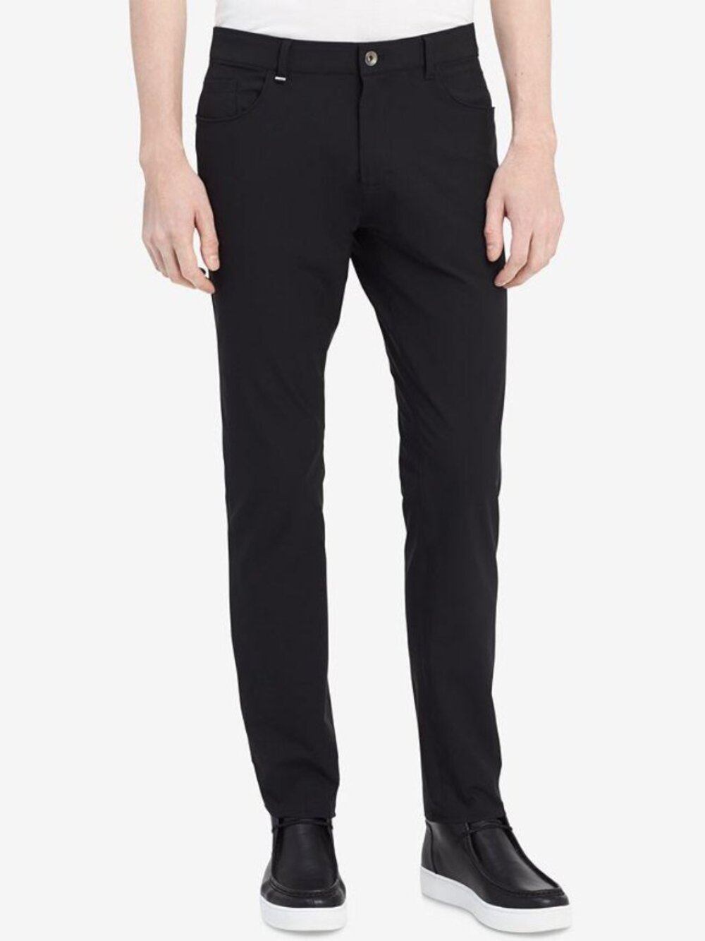 Calvin Klein Slim Fit 5-Pocket Black Pants Men’s Stretch Chino